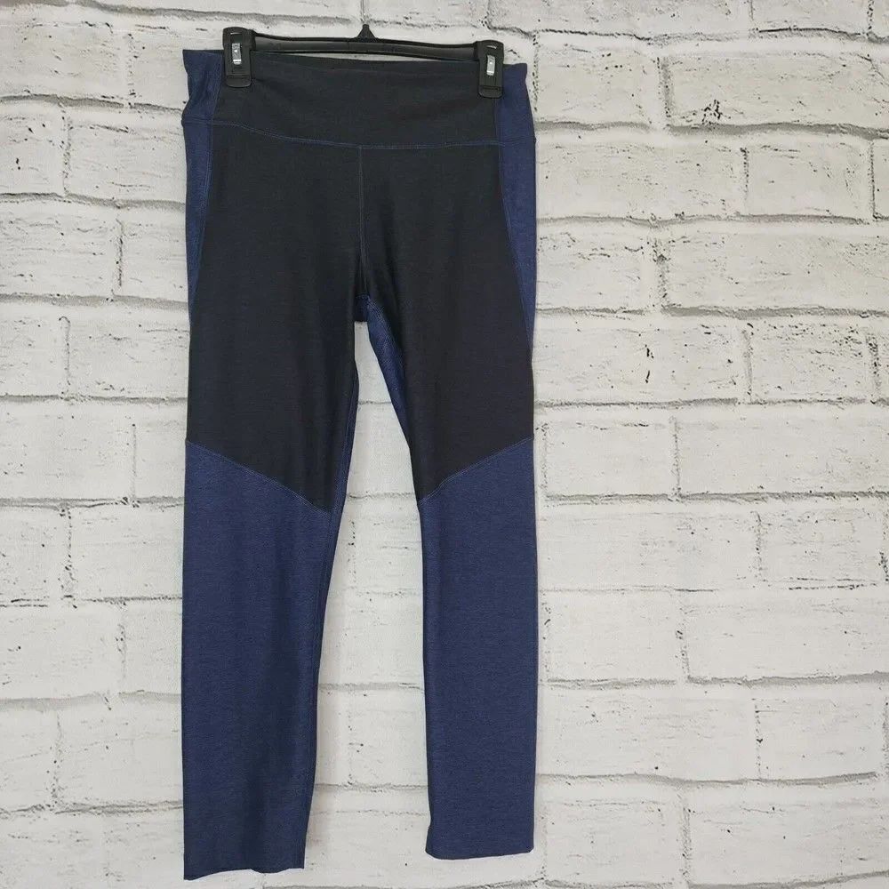 Outdoor Voices Women's Two Toned Color Black Blue Leggings Size Large Athleisure